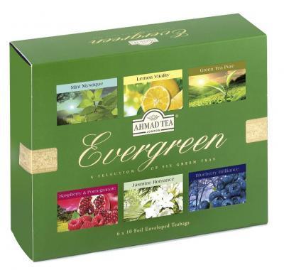 AHMAD Evergreen Tea 6 x 10 zelených čajů v papírové kazetě, AHMAD, Evergreen, Tea, 6, x, 10, zelených, čajů, papírové, kazetě