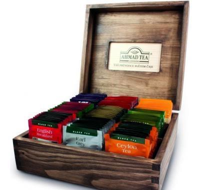 AHMAD Tea dřevěná dárková kazeta 9 x 10 sáčků