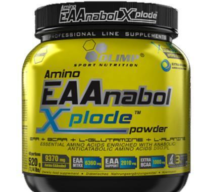 Amino EAAnabol Xplode, esenciální aminokyseliny,  Olimp, 520 g - Pomeranč