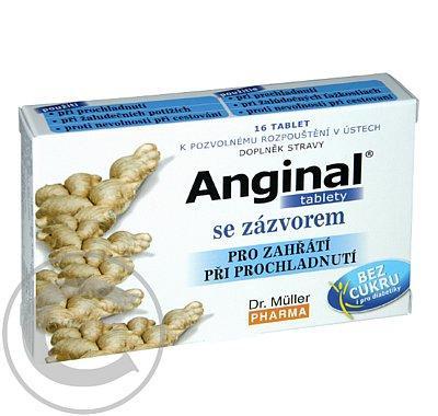 Anginal tablety se zázvorem 16 tablet, Anginal, tablety, se, zázvorem, 16, tablet