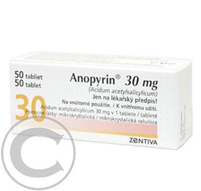 ANOPYRIN 30 MG  50X30MG Tablety, ANOPYRIN, 30, MG, 50X30MG, Tablety