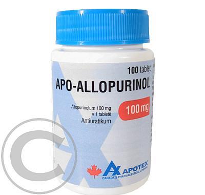 APO-ALLOPURINOL  100X100MG Tablety, APO-ALLOPURINOL, 100X100MG, Tablety