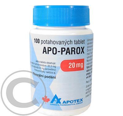 APO-PAROX  100X20MG Potahované tablety, APO-PAROX, 100X20MG, Potahované, tablety