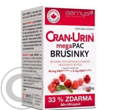 BARNYS Brusinky Cran-Urin megapac 30 10 kapslí ZDARMA, BARNYS, Brusinky, Cran-Urin, megapac, 30, 10, kapslí, ZDARMA