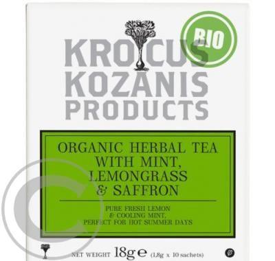 BIO bylinný čaj Krocus Kozanis s mátou, citronovou trávou a šafránem, BIO, bylinný, čaj, Krocus, Kozanis, mátou, citronovou, trávou, šafránem