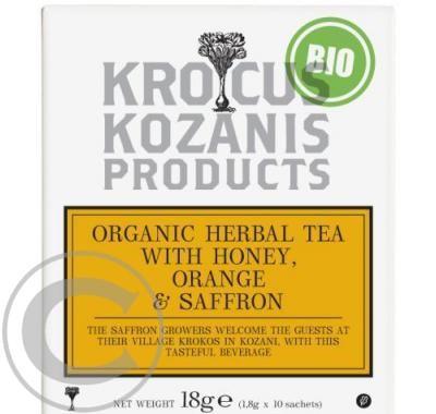 BIO bylinný čaj Krocus Kozanis s medem, pomerančem a šafránem, BIO, bylinný, čaj, Krocus, Kozanis, medem, pomerančem, šafránem