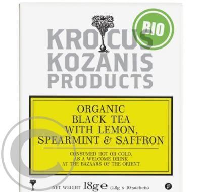 BIO černý čaj Krocus Kozanis s citronem, mátou a šafránem, BIO, černý, čaj, Krocus, Kozanis, citronem, mátou, šafránem