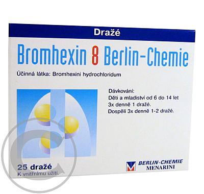 BROMHEXIN 8 BERLIN-CHEMIE  25X8MG Obalené tablety, BROMHEXIN, 8, BERLIN-CHEMIE, 25X8MG, Obalené, tablety