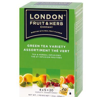 LONDON FRUIT & HERB Variace zelených čajů s ovocnou příchutí 20x2 g, LONDON, FRUIT, &, HERB, Variace, zelených, čajů, ovocnou, příchutí, 20x2, g