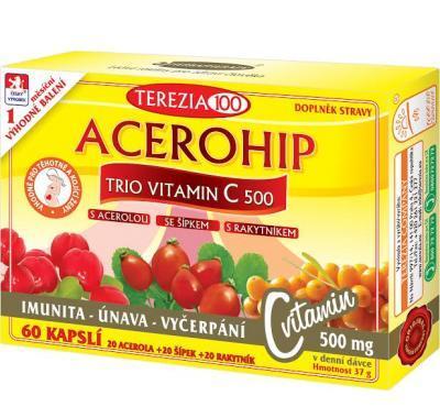 Terezia Company Acerohip Trio Vitamín C 500 mg 60 kapslí, Terezia, Company, Acerohip, Trio, Vitamín, C, 500, mg, 60, kapslí