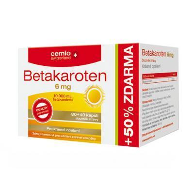 Cemio Betakaroten 6 mg  80   40 kapslí zdarma, Cemio, Betakaroten, 6, mg, 80, , 40, kapslí, zdarma