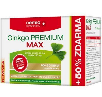 Cemio Ginkgo premium max 60   30 tablet : VÝPRODEJ, Cemio, Ginkgo, premium, max, 60, , 30, tablet, :, VÝPRODEJ