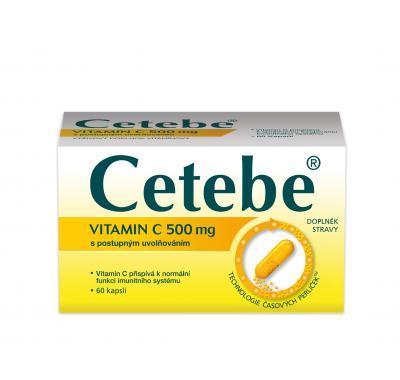 Cetebe Vitamín C 500 mg 60 kapslí, Cetebe, Vitamín, C, 500, mg, 60, kapslí