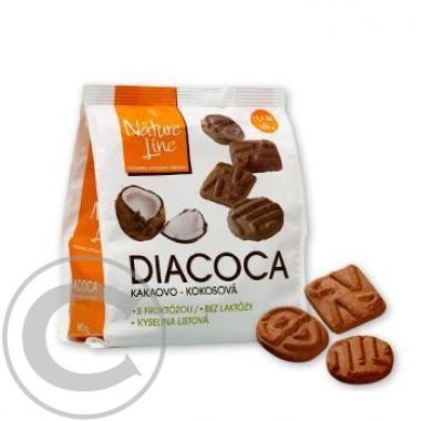 DIACOCA sušenky s fruktózou kakao-kokosovou příchutí 180g, DIACOCA, sušenky, fruktózou, kakao-kokosovou, příchutí, 180g