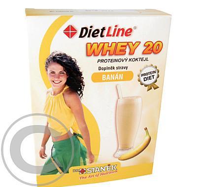 DietLine Whey 20 proteinový koktejl v prášku banán 3 sáčky po 25 g, DietLine, Whey, 20, proteinový, koktejl, prášku, banán, 3, sáčky, po, 25, g