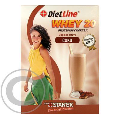 DietLine Whey 20 proteinový koktejl v prášku čoko 3 sáčky po 25 g, DietLine, Whey, 20, proteinový, koktejl, prášku, čoko, 3, sáčky, po, 25, g