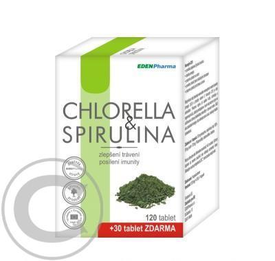 Edenpharma Chlorella Spirulina tbl.120 30 zdarma