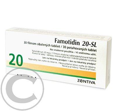 FAMOTIDIN 20 - SL  100X20MG Potahované tablety, FAMOTIDIN, 20, SL, 100X20MG, Potahované, tablety