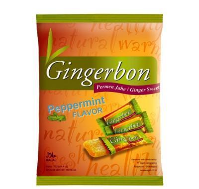 Gingerbon 125 g peprmint - zázvorové bonbony s mátou, Gingerbon, 125, g, peprmint, zázvorové, bonbony, mátou
