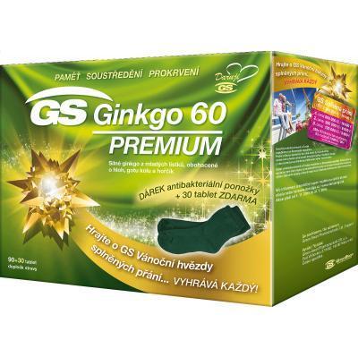 GS Ginkgo 60 mg Premium 90 30 tablet   antibakteriální ponožky, GS, Ginkgo, 60, mg, Premium, 90, 30, tablet, , antibakteriální, ponožky