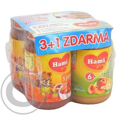 Hami 3 1 Jahody  Broskev s banány 4x200g 6M, Hami, 3, 1, Jahody, Broskev, banány, 4x200g, 6M