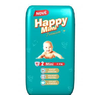 Happy Mimi dětské pleny Premium Mini 62 kusů, Happy, Mimi, dětské, pleny, Premium, Mini, 62, kusů