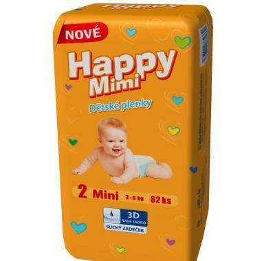 Happy Mimi dětské pleny Standard Mini 62 kusů, Happy, Mimi, dětské, pleny, Standard, Mini, 62, kusů