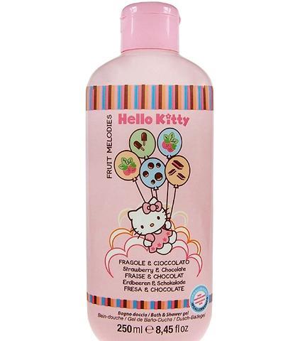 Hello Kitty Fruit Melodies Koupelový a Sprchový Gel  250ml Jahody a Čokoláda