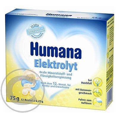 Humana Elektrolyt s banánovou příchutí 12x6.25g, Humana, Elektrolyt, banánovou, příchutí, 12x6.25g