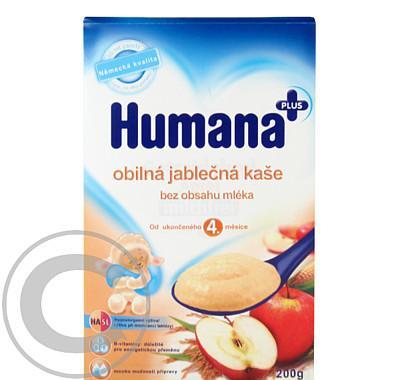 Humana obilná jablečná kaše bez mléka 200g od 4m., Humana, obilná, jablečná, kaše, bez, mléka, 200g, od, 4m.