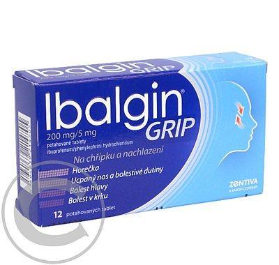 IBALGIN GRIP 200 MG/5 MG  12 Potahované tablety, IBALGIN, GRIP, 200, MG/5, MG, 12, Potahované, tablety