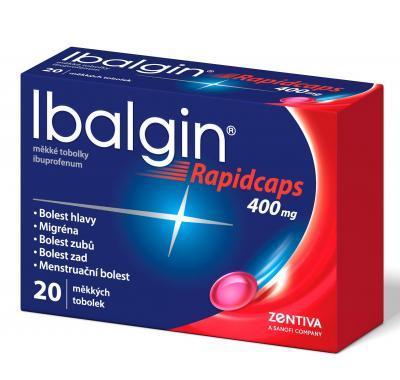 Ibalgin Rapidcaps měkké tobolky 400 mg x 20 kusů, Ibalgin, Rapidcaps, měkké, tobolky, 400, mg, x, 20, kusů