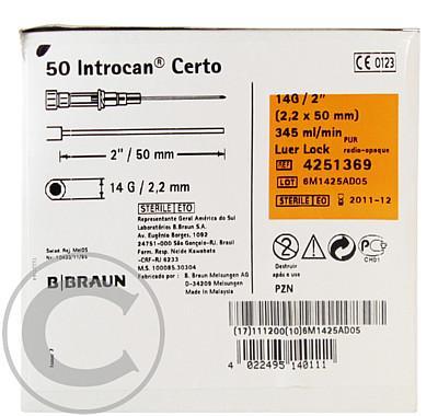 INTROCAN CERTO G14, 2,2x50mm,(oranžová) - bez injekčního ventilu (50), INTROCAN, CERTO, G14, 2,2x50mm, oranžová, bez, injekčního, ventilu, 50,