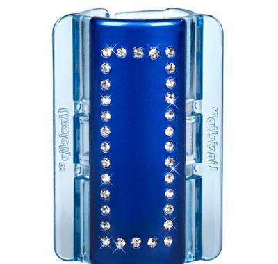 Linziclip Velký skřipec - perleťově modrý s krystalky