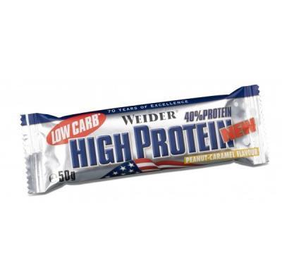 Low Carb High Protein, proteinová tyčinka, 50 g, Weider - Peanut-Caramel