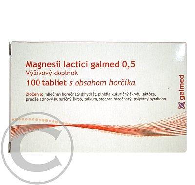 Magnesii lactici galmed tbl. 100x0.5g, Magnesii, lactici, galmed, tbl., 100x0.5g
