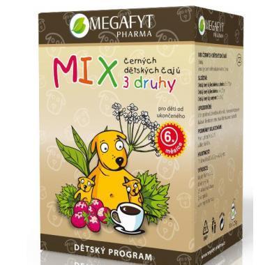 MEGAFYT Mix 3 druhů černých dětských čajů 15 x 1.75 g