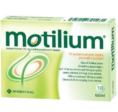 MOTILIUM  10X10MG Potahované tablety, MOTILIUM, 10X10MG, Potahované, tablety