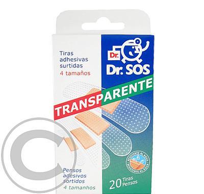 Náplasti Dr.SOS Transparentní voděodolné elastické mix 20ks