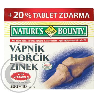 NATURE'S BOUNTY Vápník-hořč-zinek vit.D tob.200 40