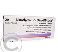 NITROGLYCERIN-SLOVAKOFARMA  20X0.5MG Tablety rozp. pod jazykem, NITROGLYCERIN-SLOVAKOFARMA, 20X0.5MG, Tablety, rozp., pod, jazykem