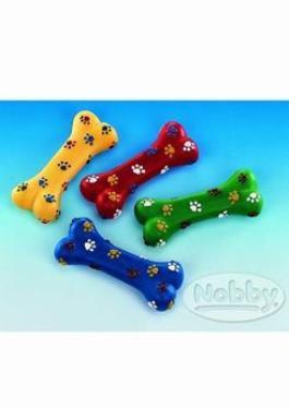 Nobby hračka pes Kost pískací s barevnými tlapkami18cm