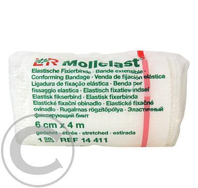 Obinadlo elastické fixační Mollelast 6cmx4m v celofánu 1ks