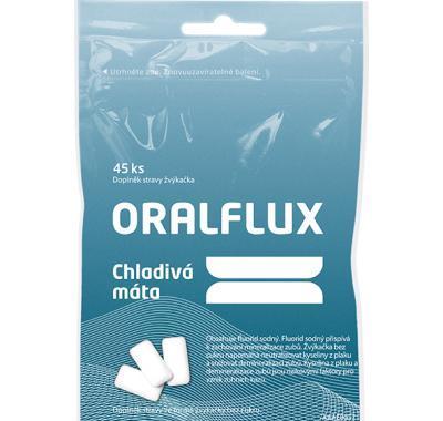 Oralflux žvýkačky chladivá máta 45 ks, Oralflux, žvýkačky, chladivá, máta, 45, ks
