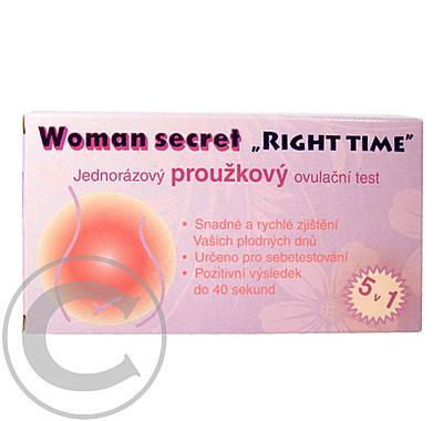 Ovulační test Woman Secret Right Time proužkový 5v1