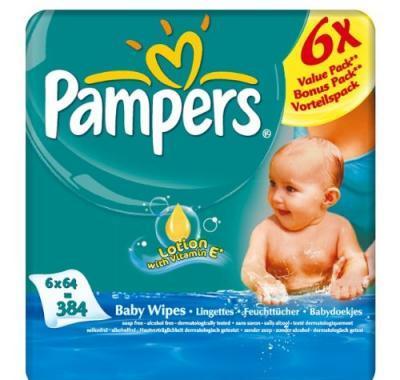Pampers baby wipes fresh 6 x 64 kusů, Pampers, baby, wipes, fresh, 6, x, 64, kusů