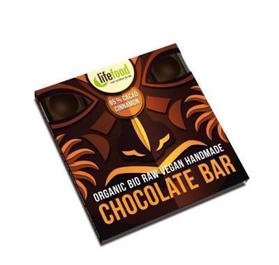 Raw čokoláda z nepraženého kakaa BIO 95% kakao se skořicí 35g, Raw, čokoláda, nepraženého, kakaa, BIO, 95%, kakao, se, skořicí, 35g