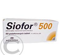 SIOFOR 500  60X500MG Potahované tablety, SIOFOR, 500, 60X500MG, Potahované, tablety