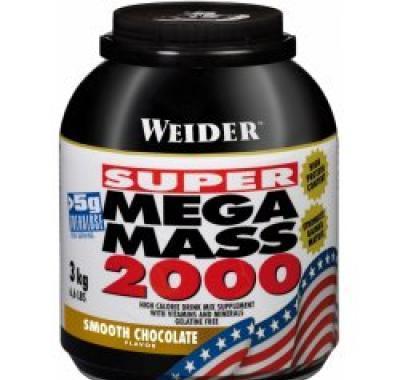 Super Mega Mass 2000, Gainer, Weider, 3000 g - Jahoda