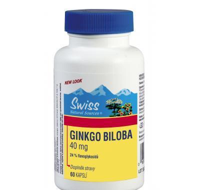 Swiss GINKGO BILOBA 40 mg 60 kapslí, Swiss, GINKGO, BILOBA, 40, mg, 60, kapslí